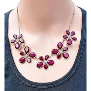 Women's Beautiful Maroon Flower Necklace